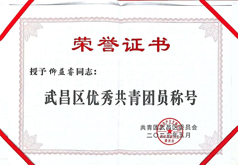 喜报!团武昌区委表彰白菜官网四个先进集体和个人! 喜报!团武昌区委表彰白菜官网四个先进集体和个人!